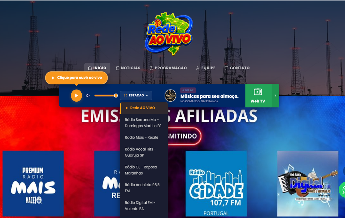 Site para Web Rádio